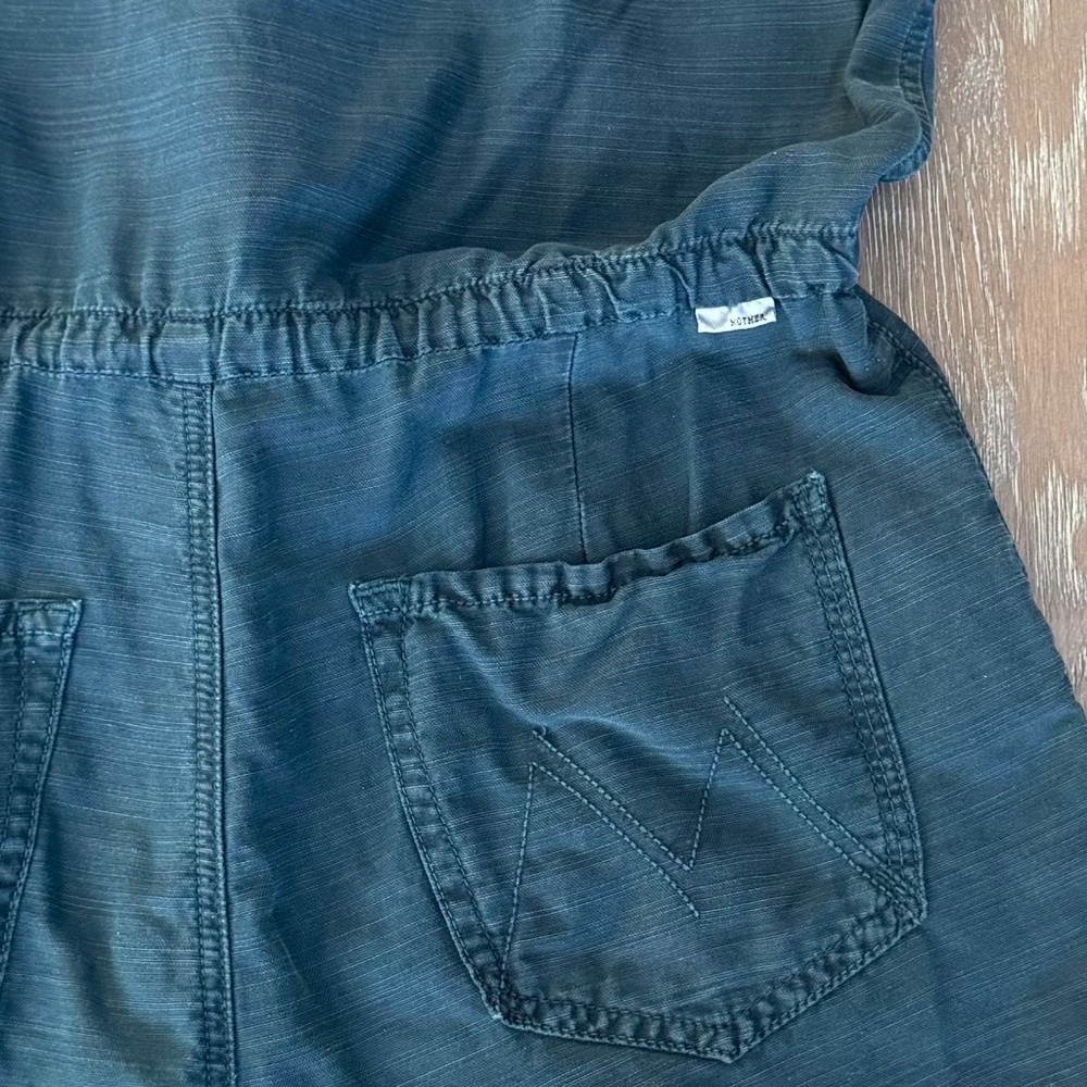 MOTHER denim sleeveless shorts romper w pockets  in Teal Size M - Picture 11 of 15